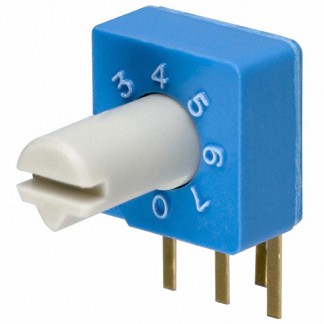 Dip Switch Octal Complement 8 Position Through Hole, Right Angle Rotary with Shaft Actuator 100mA 5VDC